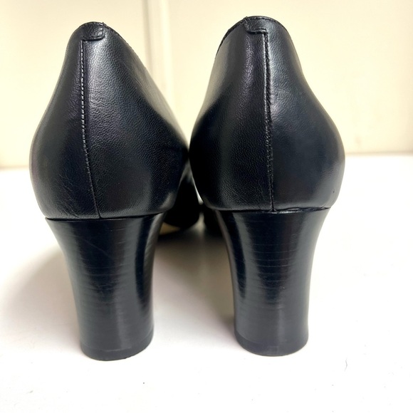 Cole Haan Women's Justine black leather block heels pumps 11B preppy office - Picture 7 of 11